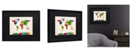 Trademark Global Michael Tompsett Watercolor World Map II Matted Framed Art - 15" x 20"